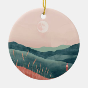 Boho Abstract landschap (7) Keramisch Ornament
