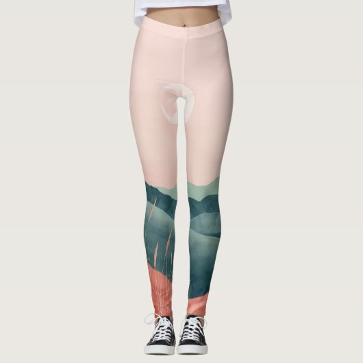 Boho Abstract landschap (7) Leggings (Voorkant)