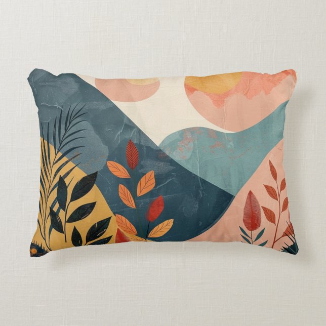 Boho Abstract landschap (8) Accent Kussen (Voorkant)