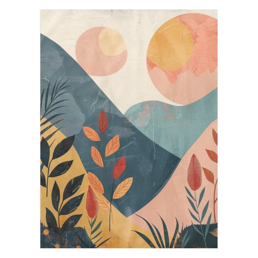 Boho Abstract landschap (8) Tafelkleed (Voorkant)