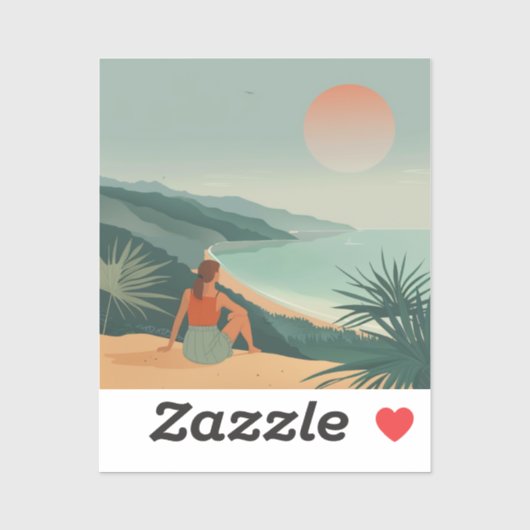 Boho Abstract landschap (9) Sticker (Vel)