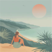Boho Abstract landschap (9) Sticker (Voorkant)