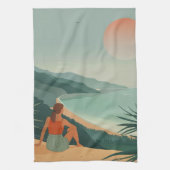 Boho Abstract landschap (9) Theedoek (Verticaal)