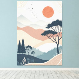 Boho abstract landschap canvas afdruk