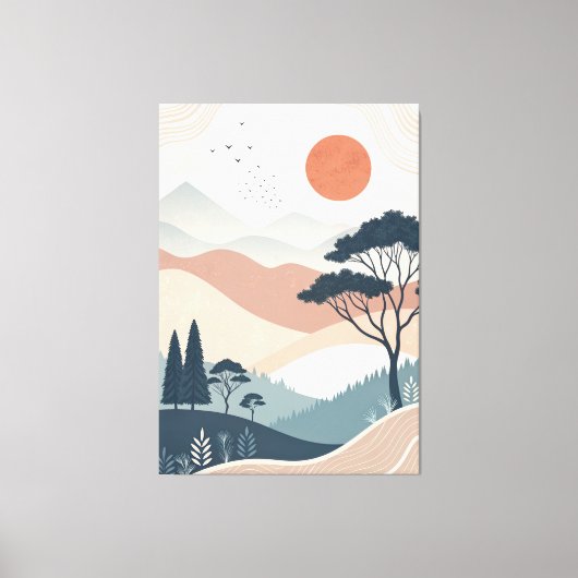 Boho abstract landschap canvas afdruk (Voorkant)