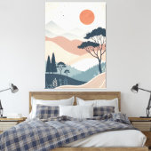 Boho abstract landschap canvas afdruk (Insitu (Slaapkamer))