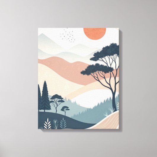 Boho abstract landschap canvas afdruk (Voorkant)