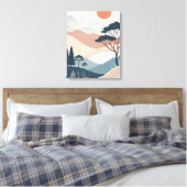 Boho abstract landschap canvas afdruk (Insitu (Slaapkamer))