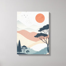 Boho abstract Landschap Canvas Print