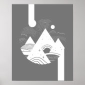Boho Abstract Landschap Maan Poster (Voorkant)