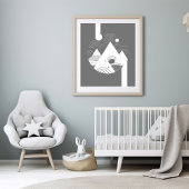 Boho Abstract Landschap Maan Poster