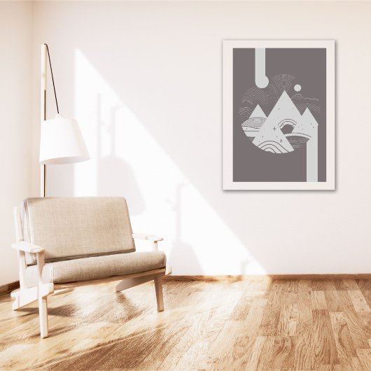 Boho Abstract Landschap Maan Poster