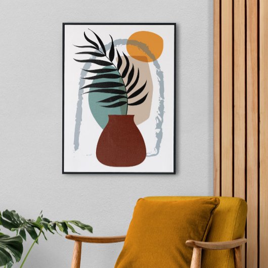 Boho Abstract landschap, opgerolde grote afwerking Canvas Afdruk