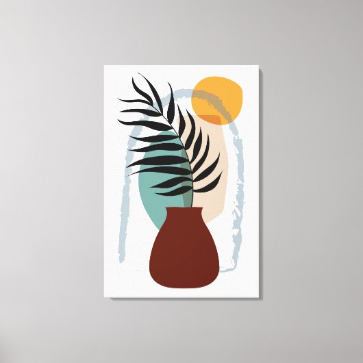Boho Abstract landschap, opgerolde grote afwerking Canvas Afdruk (Voorkant)