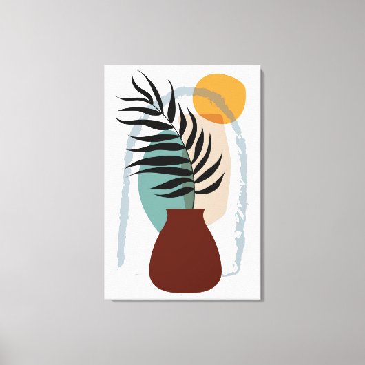 Boho Abstract landschap, opgerolde grote afwerking Canvas Afdruk (Voorkant)