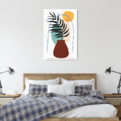 Boho Abstract landschap, opgerolde grote afwerking Canvas Afdruk (Insitu (Slaapkamer))