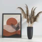 Boho Abstract Landschap Zonsondergang Poster