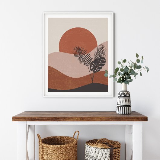 Boho Abstract Landschap Zonsondergang Poster