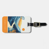 Boho Abstract Landschaps Bagagetailie Bagagelabel (Voorkant horizontaal)