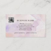 Boho Abstract Lavendel Paars Aquarel | QR Code Contactkaartje (Achterkant)
