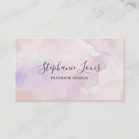 Boho Abstract Lavendel Paars Aquarel | QR Code Contactkaartje (Voorkant)