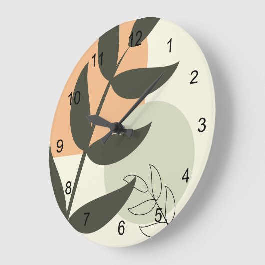 Boho Abstract Leaf Wall Clock Grote Klok (Hoek)