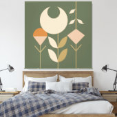Boho Abstract Lily Canvas Afdruk (Insitu (Slaapkamer))