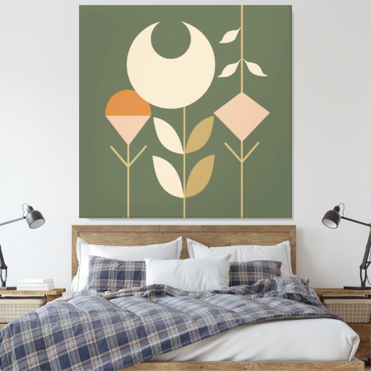 Boho Abstract Lily Canvas Afdruk (Insitu (Slaapkamer))