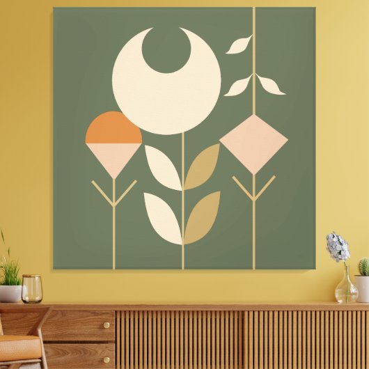 Boho Abstract Lily Canvas Afdruk (Insitu (Woonkamer))