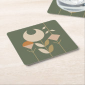 Boho Abstract Lily Kartonnen Onderzetters (Schuin)