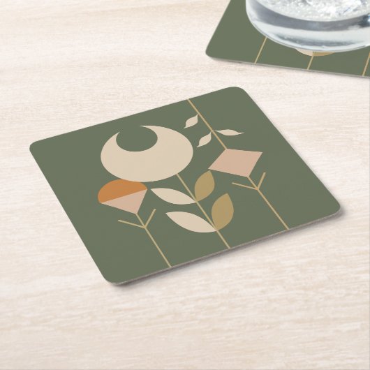 Boho Abstract Lily Kartonnen Onderzetters (Schuin)