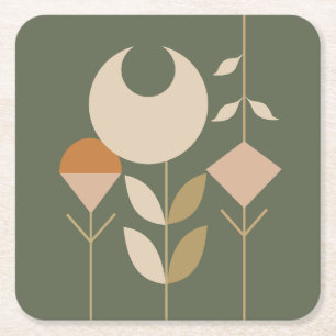 Boho Abstract Lily Kartonnen Onderzetters