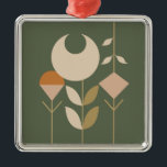 Boho Abstract Lily Metalen Ornament<br><div class="desc">Een op boho geïnspireerd ontwerp van eenvoudige vormen in rustieke kleuren van groen,  bruin,  beige en sinaasappel.</div>