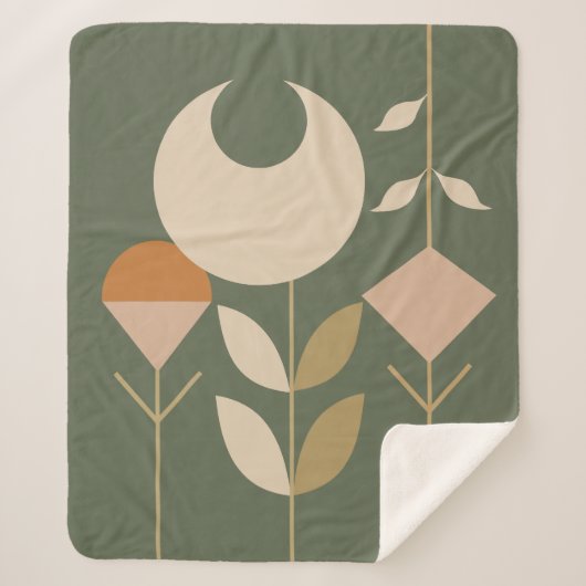 Boho Abstract Lily Sherpa Deken (Voorkant)