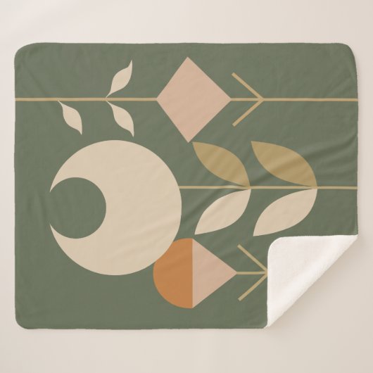 Boho Abstract Lily Sherpa Deken (Voorkant (horizontaal))