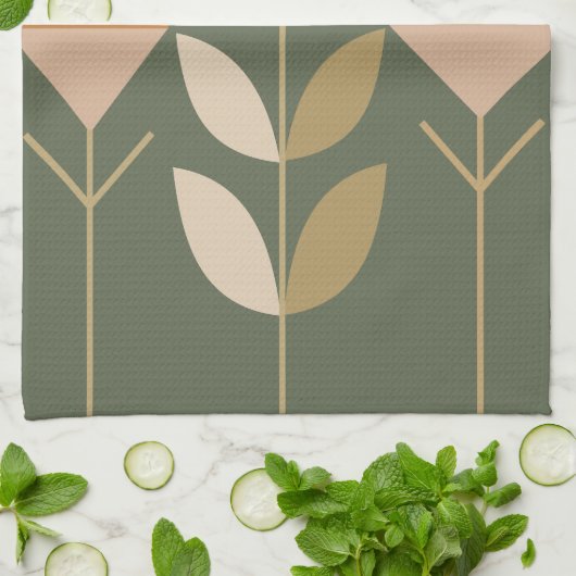 Boho Abstract Lily Theedoek (Gevouwen)