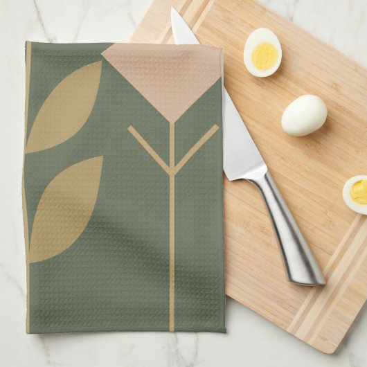 Boho Abstract Lily Theedoek (Quarter Fold)