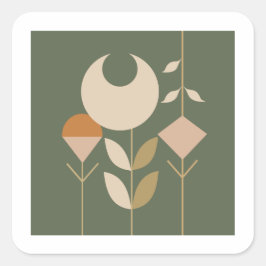 Boho Abstract Lily Vierkante Sticker