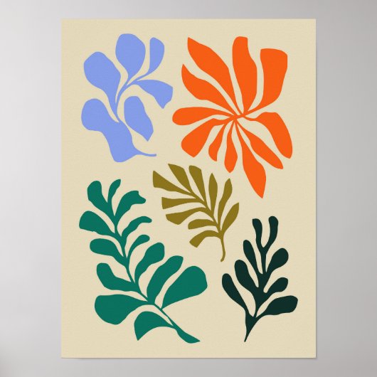 Boho Abstract Matisse Botanical Earthy Modern Poster (Voorkant)