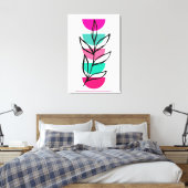 Boho Abstract Midden Eeuw Kleurrijk Bloemmotief Canvas Afdruk (Insitu (Slaapkamer))
