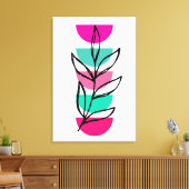 Boho Abstract Midden Eeuw Kleurrijk Bloemmotief Canvas Afdruk (Insitu (Woonkamer))