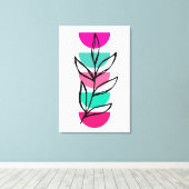 Boho Abstract Midden Eeuw Kleurrijk Bloemmotief Canvas Afdruk (Insitu (Houten vloer))