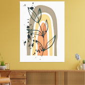 Boho Abstract minimalistisch Plant Canvas Afdruk (Insitu (Woonkamer))