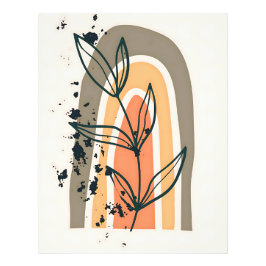 Boho Abstract minimalistisch Plant Foto Afdruk