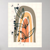 Boho Abstract minimalistisch Plant Poster (Voorkant)
