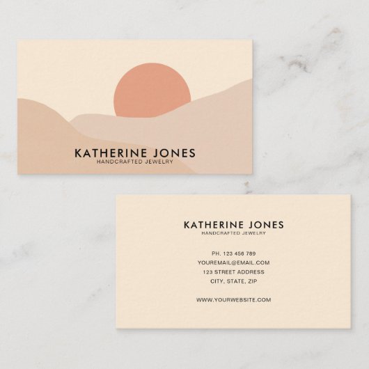Boho Abstract Modern Minimalist Visitekaartje (Voorkant / Achterkant)
