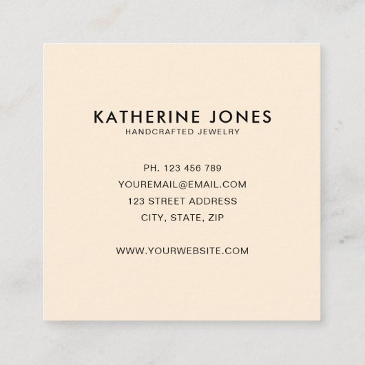 Boho Abstract Modern Minimalistisch Visitekaartje (Achterkant)