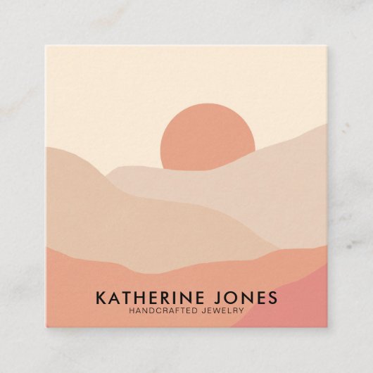 Boho Abstract Modern Minimalistisch Visitekaartje (Voorkant)