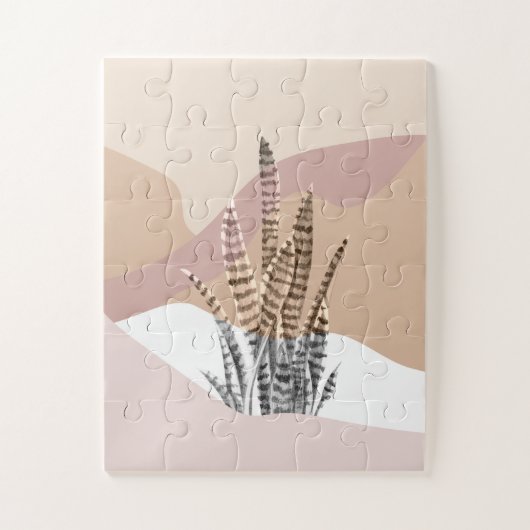 Boho Abstract Modern Succulent Legpuzzel (Verticaal)