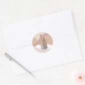 Boho Abstract Modern Succulent Ronde Sticker (Envelop)